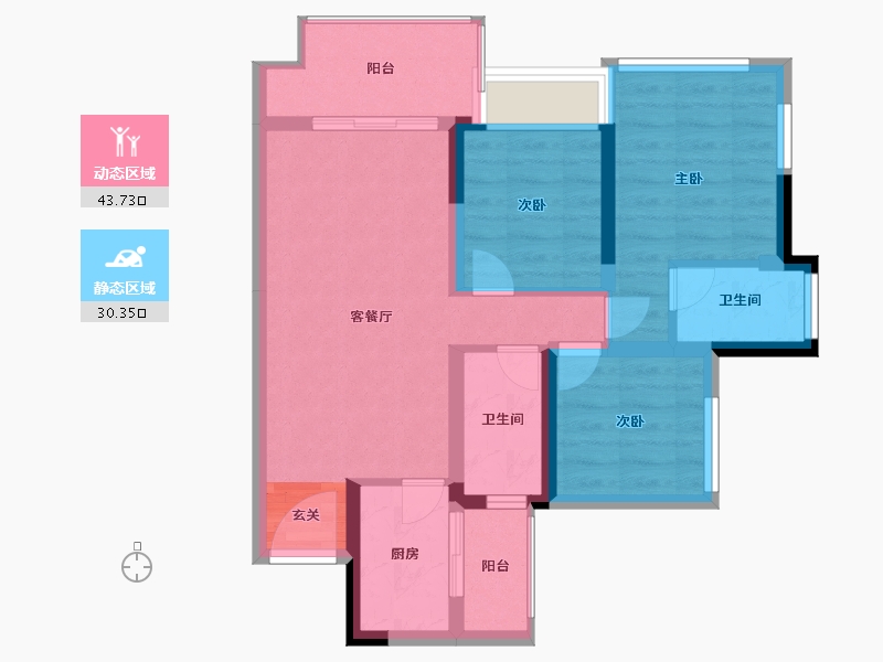 四川省-成都市-袍商朗诗天府绿郡-65.00-户型库-动静分区