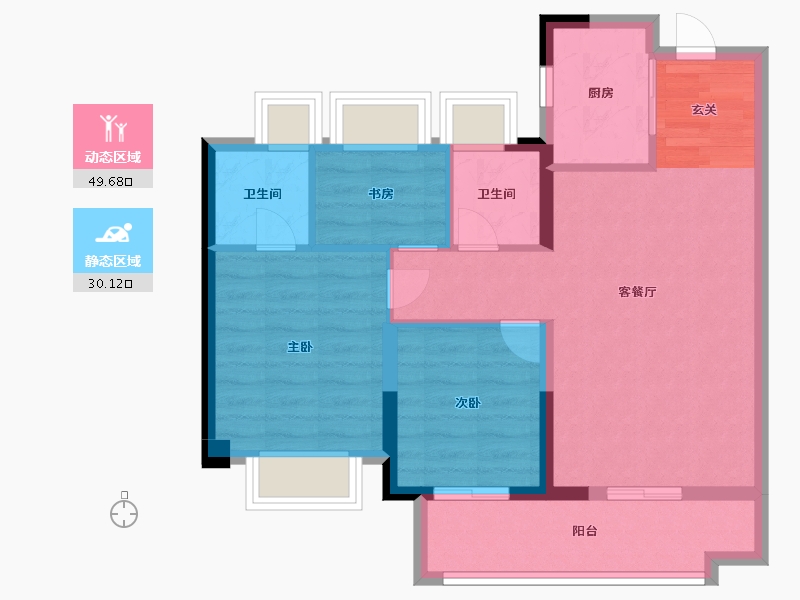 福建省-漳州市-大唐三木印象西湖-71.14-户型库-动静分区