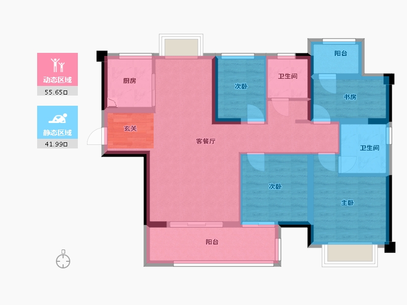 福建省-漳州市-大唐三木印象西湖-86.37-户型库-动静分区