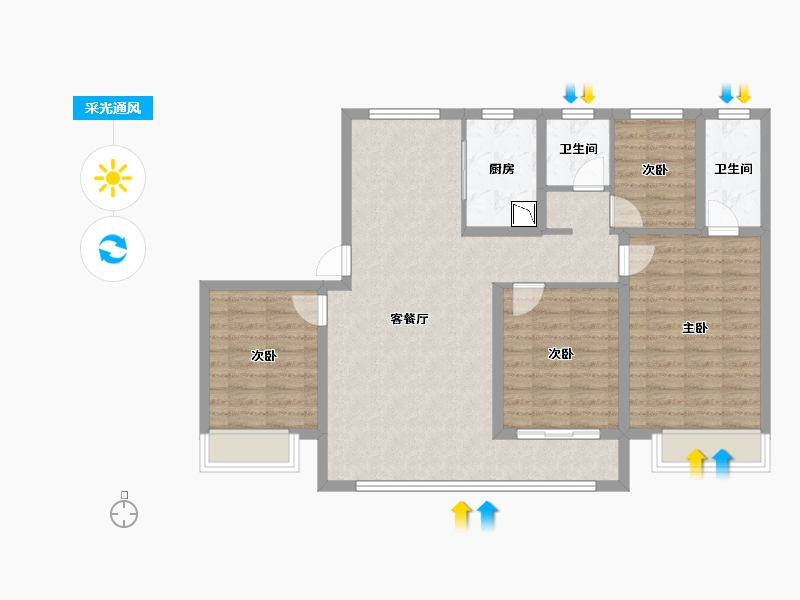 河北省-邯郸市-天正・君悦府-99.36-户型库-采光通风