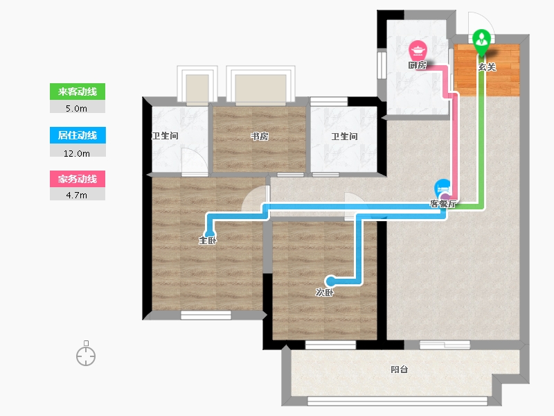 福建省-漳州市-大唐三木印象西湖-71.20-户型库-动静线