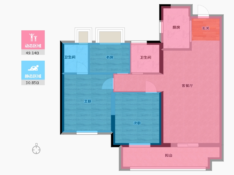 福建省-漳州市-大唐三木印象西湖-71.20-户型库-动静分区