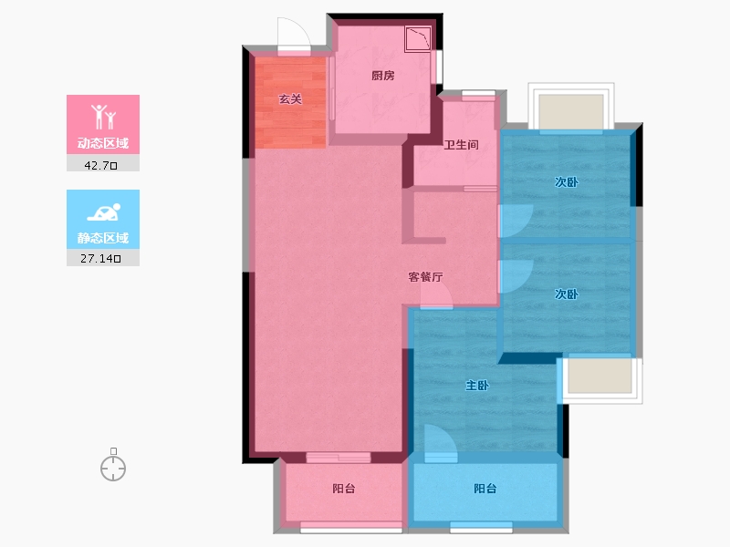 福建省-漳州市-大唐三木印象西湖-60.80-户型库-动静分区