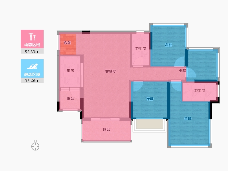 四川省-成都市-袍商朗诗天府绿郡-76.00-户型库-动静分区