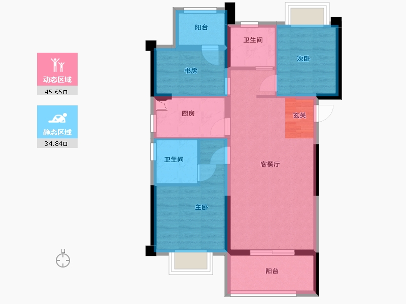 福建省-漳州市-大唐三木印象西湖-71.20-户型库-动静分区