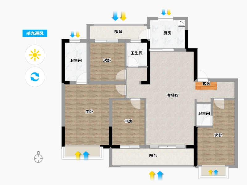 四川省-成都市-中建锦绣天地-109.43-户型库-采光通风