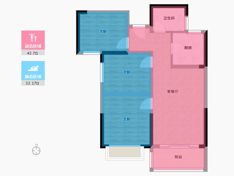 河南省-郑州市-观澜郡-66.99-户型库-动静分区