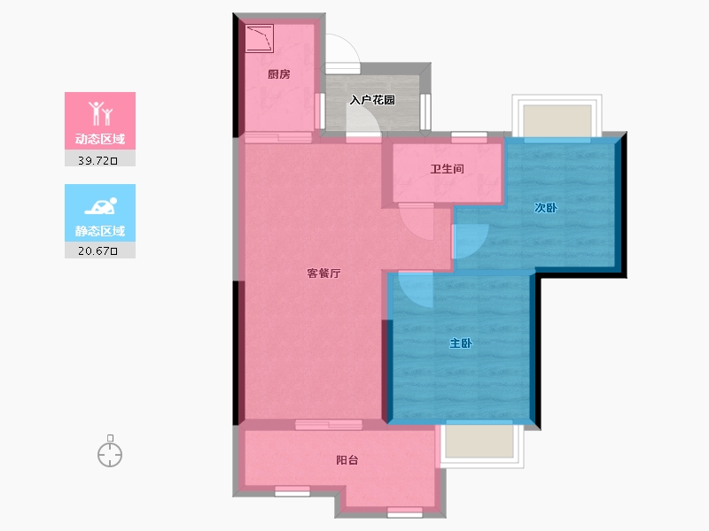 广东省-珠海市-华发琴澳新城四季半岛-55.95-户型库-动静分区