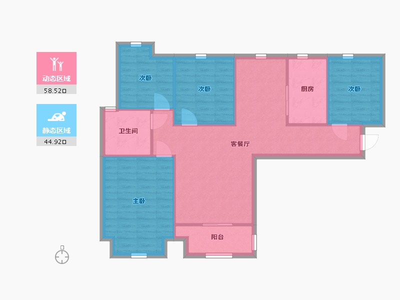 江苏省-镇江市-仙林国际花园-94.16-户型库-动静分区