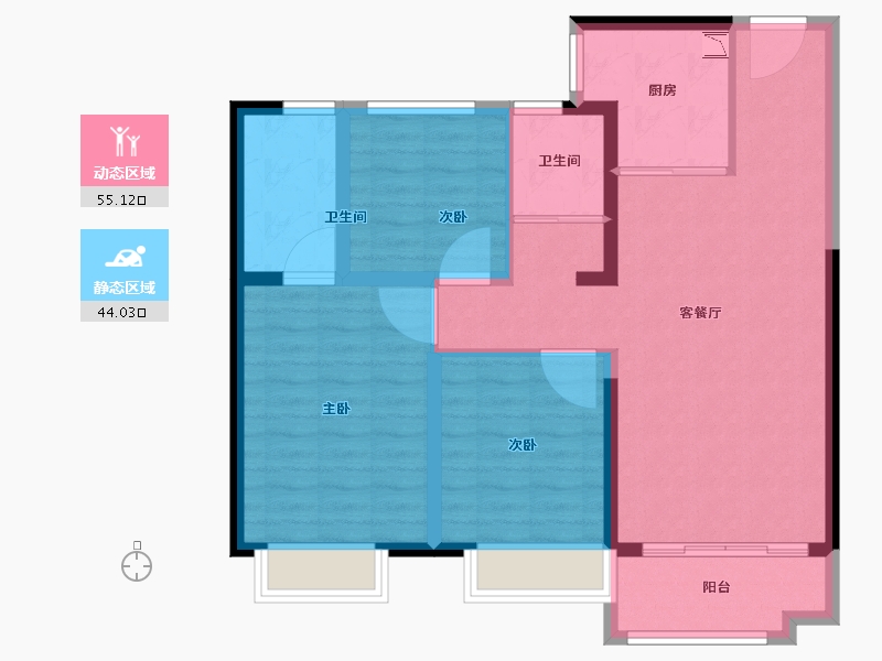 河北省-邯郸市-美的天正智慧城-88.81-户型库-动静分区