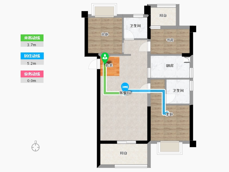 福建省-漳州市-大唐三木印象西湖-71.20-户型库-动静线