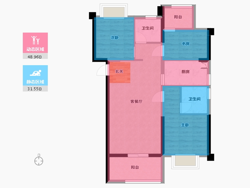 福建省-漳州市-大唐三木印象西湖-71.20-户型库-动静分区