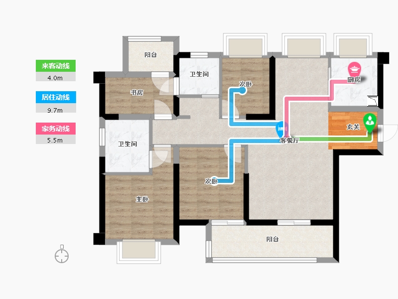 福建省-漳州市-大唐三木印象西湖-86.40-户型库-动静线