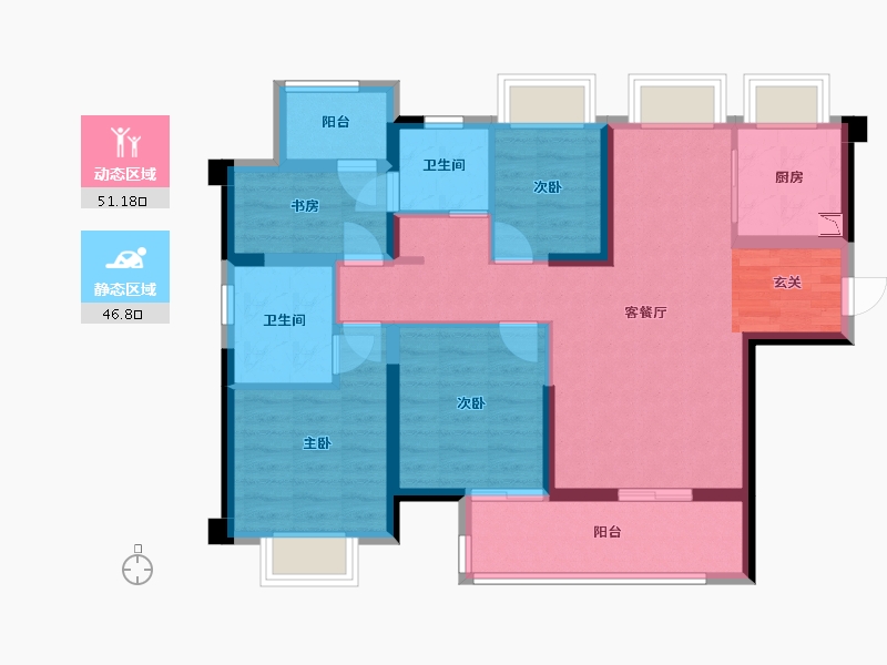 福建省-漳州市-大唐三木印象西湖-86.40-户型库-动静分区