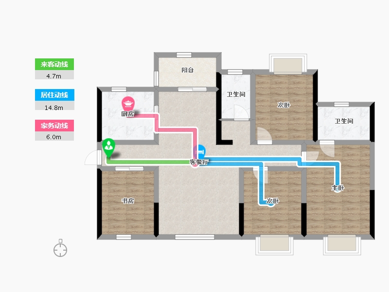 湖南省-株洲市-建宁翰府-106.56-户型库-动静线