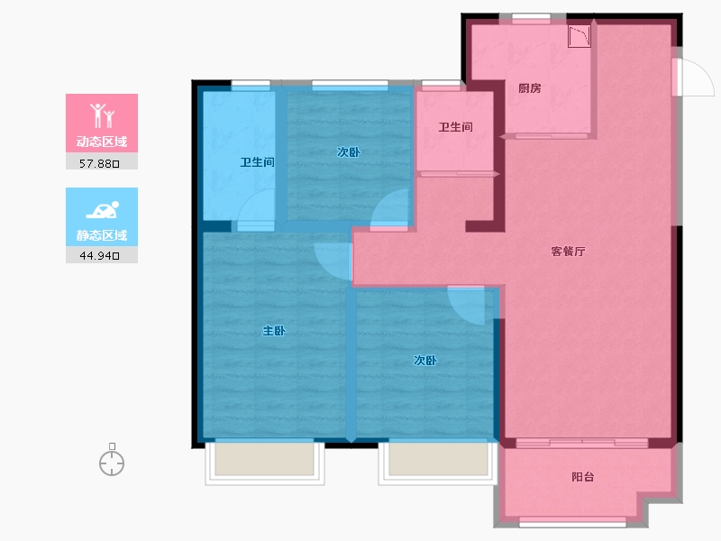 河北省-邯郸市-美的天正智慧城-92.00-户型库-动静分区