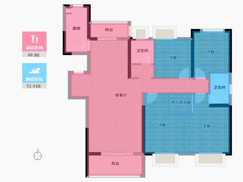 湖北省-武汉市-招商东城华府-105.93-户型库-动静分区