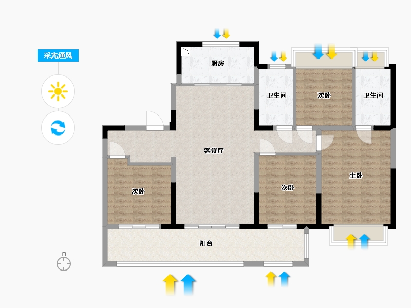 江苏省-无锡市-旭辉澄江府-120.04-户型库-采光通风