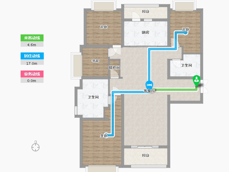 上海-上海市-中海建国里-133.58-户型库-动静线