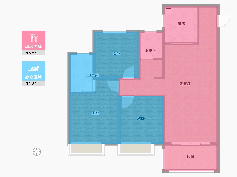 陕西省-宝鸡市-三迪金域高新-110.37-户型库-动静分区