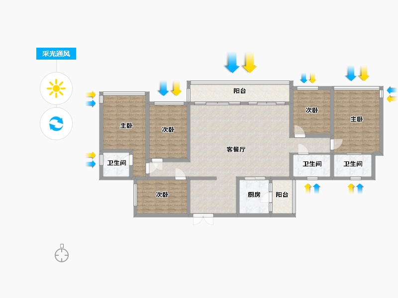 四川省-乐山市-华泰幸福里-146.41-户型库-采光通风