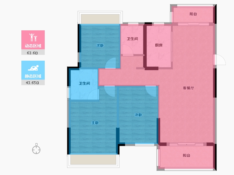 湖北省-孝感市-仙女湖豪庭-97.27-户型库-动静分区