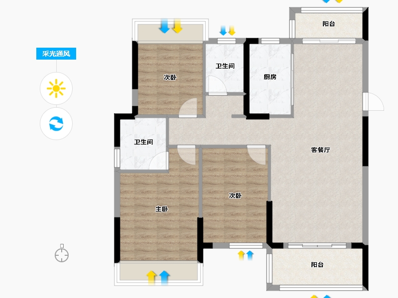 湖北省-孝感市-仙女湖豪庭-97.27-户型库-采光通风