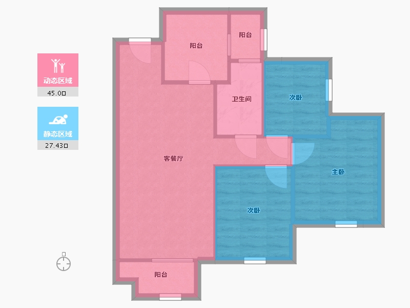 四川省-成都市-招商愉樾-65.32-户型库-动静分区