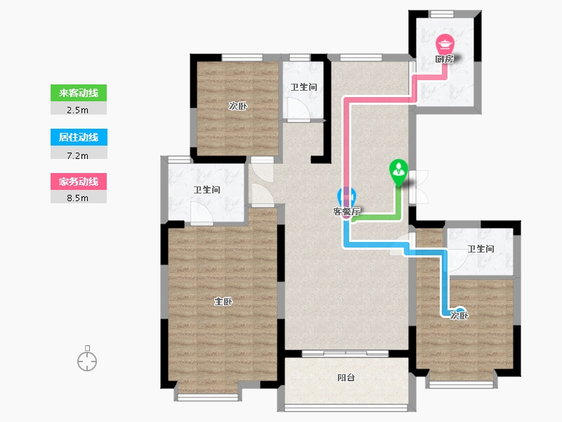 陕西省-西安市-中建锦绣天地-110.90-户型库-动静线