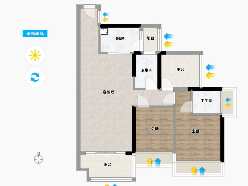 广东省-惠州市-牧云溪谷-71.09-户型库-采光通风