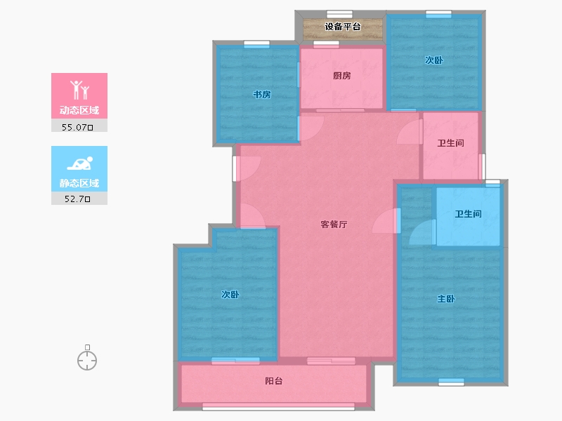 浙江省-绍兴市-宝业云溪里-99.20-户型库-动静分区