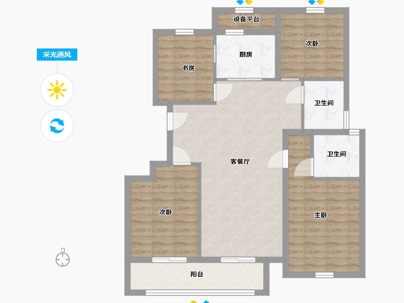 浙江省-绍兴市-宝业云溪里-99.20-户型库-采光通风