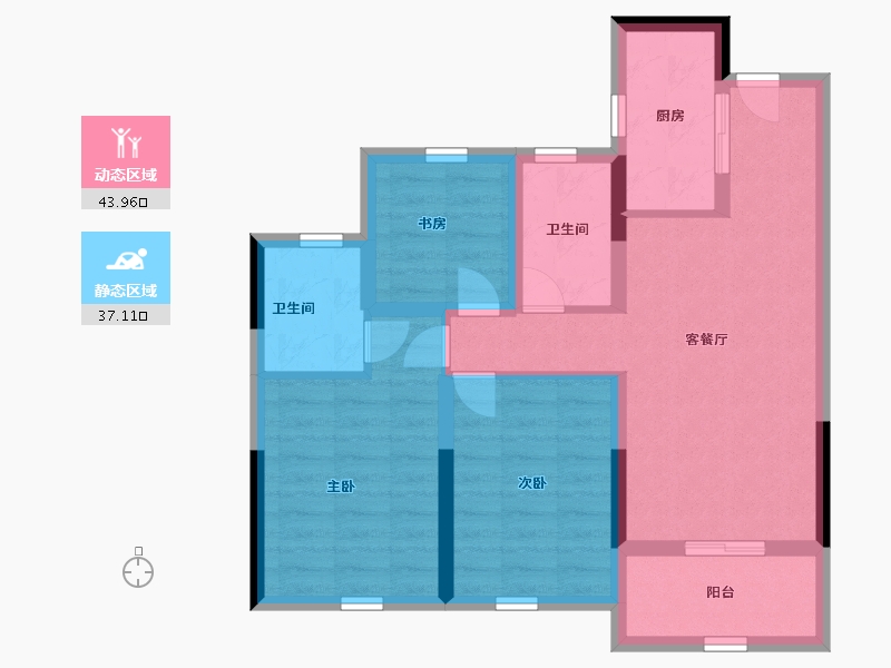 浙江省-绍兴市-宝业云溪里-71.20-户型库-动静分区