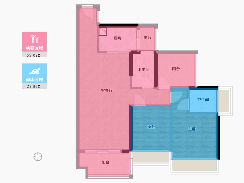 广东省-惠州市-牧云溪谷-69.58-户型库-动静分区