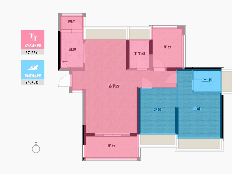 广东省-惠州市-牧云溪谷-73.80-户型库-动静分区