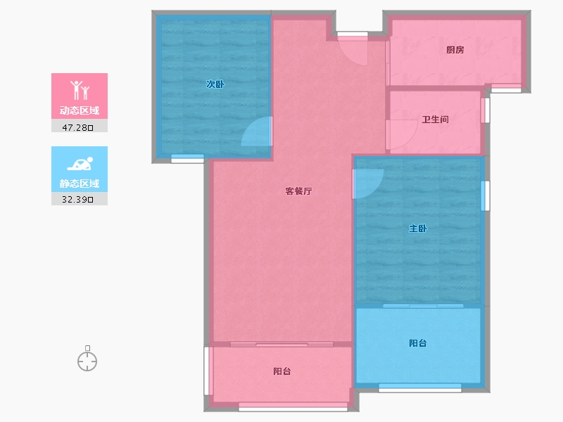 江苏省-南京市-凤凰美地-72.83-户型库-动静分区