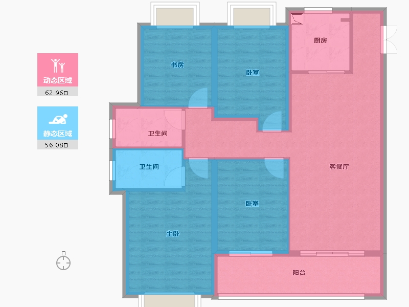 湖北省-武汉市-龙湖・天玺-107.21-户型库-动静分区