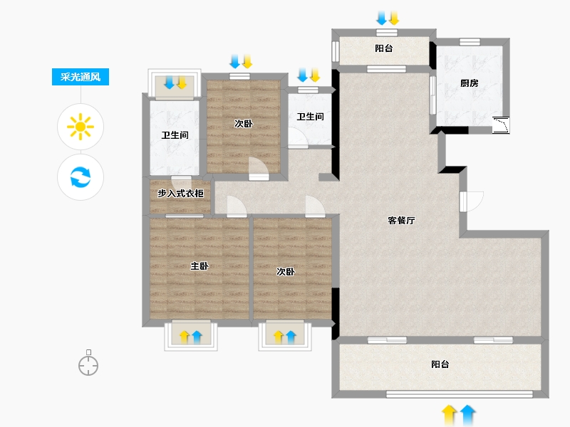 广东省-韶关市-韶关世茂雅宸-113.60-户型库-采光通风