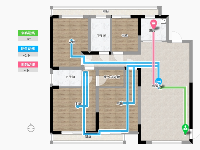 云南省-昆明市-保利・春湖国际生态城-108.99-户型库-动静线