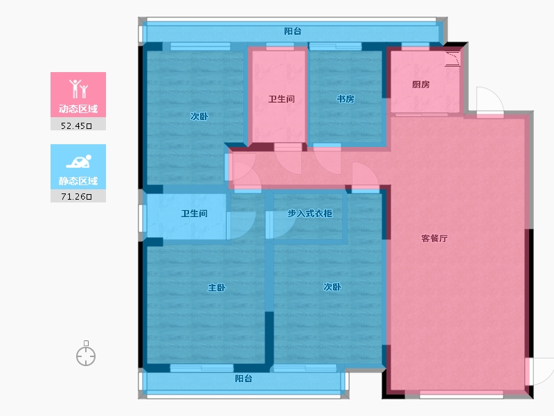 云南省-昆明市-保利・春湖国际生态城-108.99-户型库-动静分区