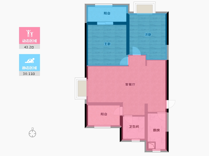 江苏省-苏州市-都会之光-64.57-户型库-动静分区