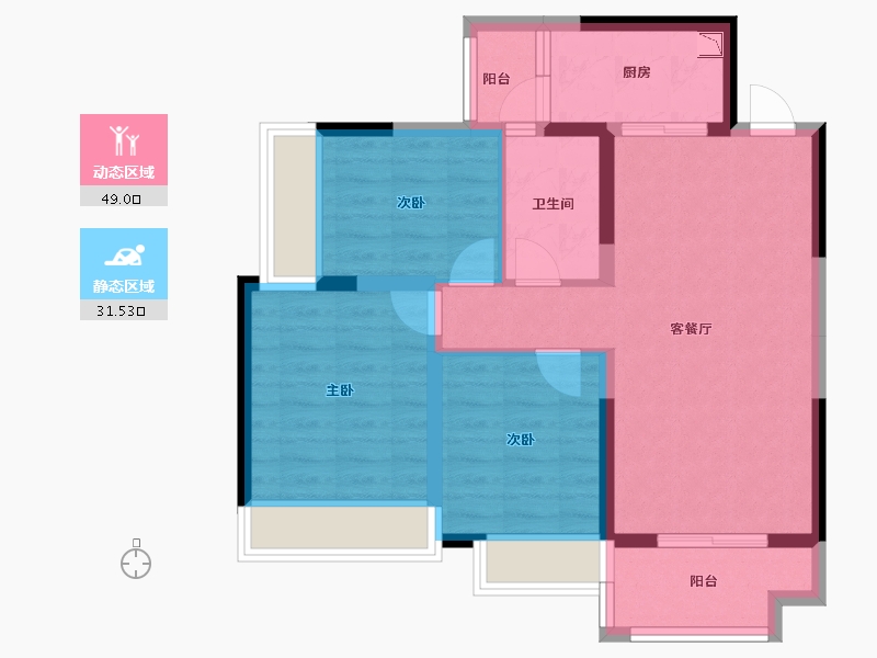 四川省-成都市-天府菁萃里-71.11-户型库-动静分区