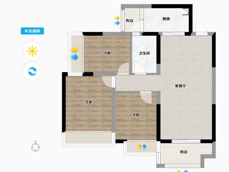 四川省-成都市-天府菁萃里-71.11-户型库-采光通风