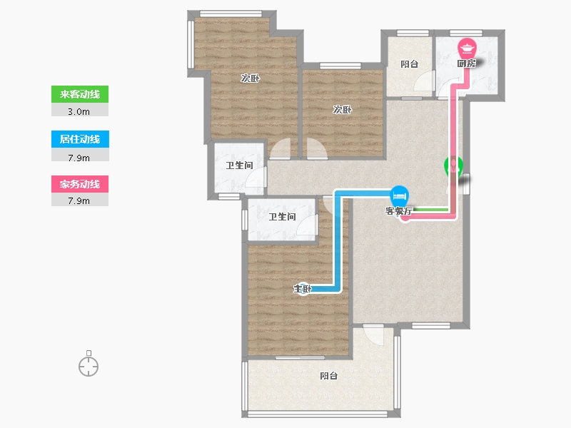 四川省-成都市-皇冠国际社区-111.36-户型库-动静线