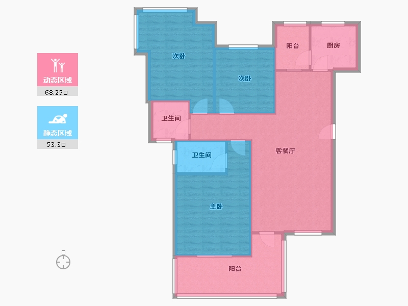 四川省-成都市-皇冠国际社区-111.36-户型库-动静分区