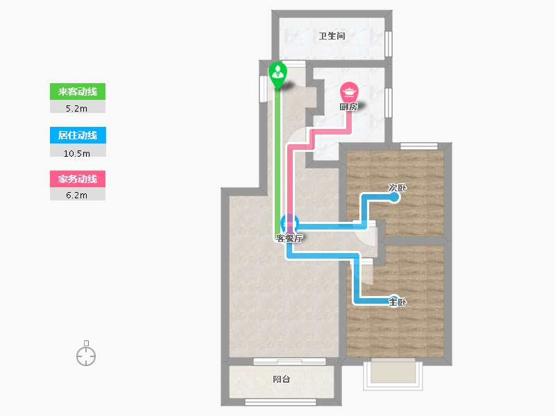 天津-天津市-锦绣香江水城-66.00-户型库-动静线