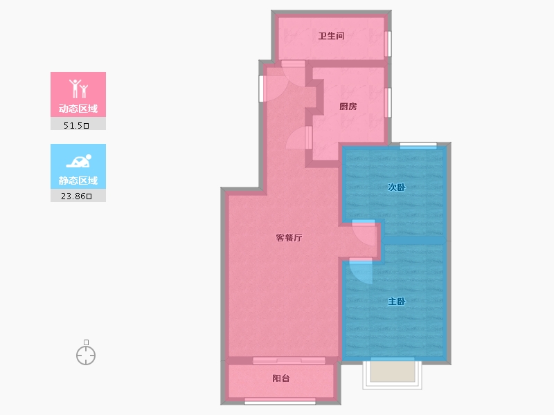 天津-天津市-锦绣香江水城-66.00-户型库-动静分区