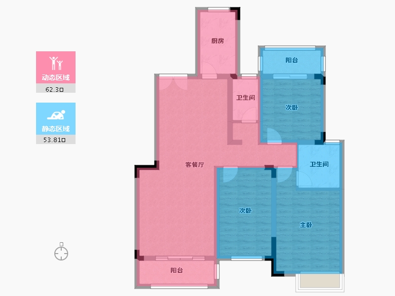 湖北省-宜昌市-弘洋卢浮公馆-103.60-户型库-动静分区