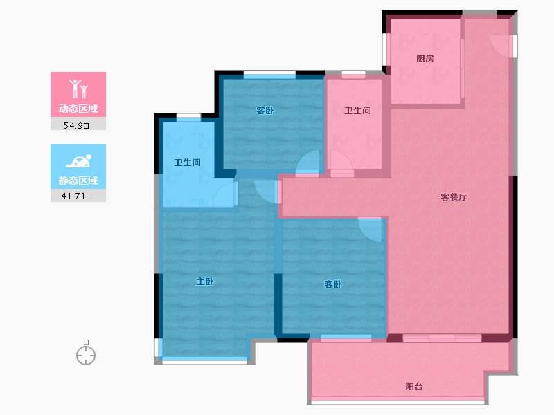 江苏省-常州市-中梁中南拾光印-86.40-户型库-动静分区