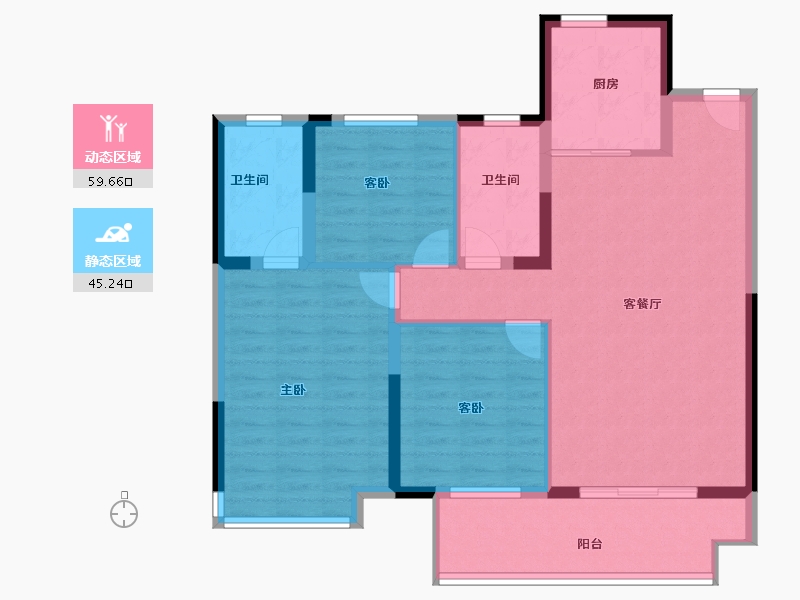 江苏省-常州市-中梁中南拾光印-94.40-户型库-动静分区